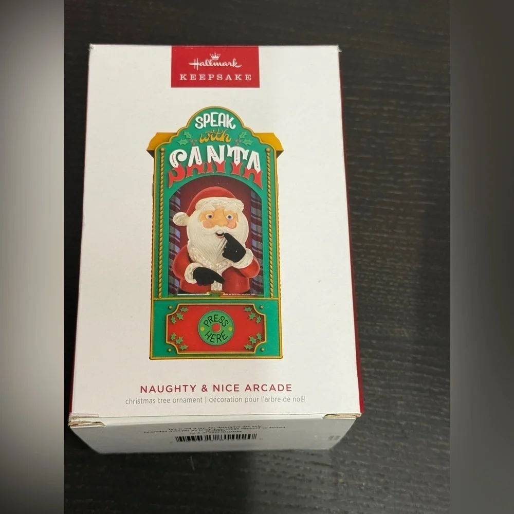 2023 Hallmark Keepsake Santa Ornament Naughty and Nice Arcade Music Light &Sound